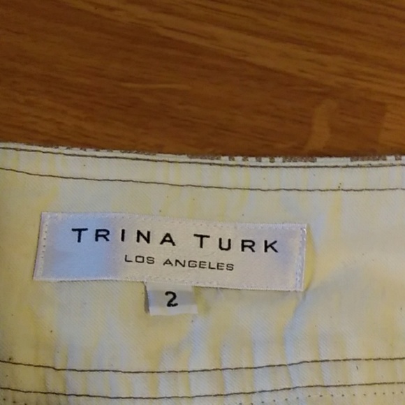 COPY - Trina Turk Monte Carlo Cream and Tan Skirt Size 2 - Picture 3 of 4